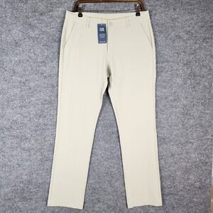 NWT Cutter & Buck Mens DryTec 50+ Golf Pants Beige Performance Trousers 32x32